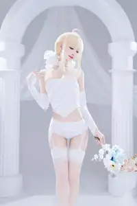 FGO Saber Bride: Shika XiaoLuLu Shines in Pristine White Wedding Dress - A Game Muse Brought to Life - image 15