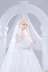 FGO Saber Bride: Shika XiaoLuLu Shines in Pristine White Wedding Dress - A Game Muse Brought to Life - image 3