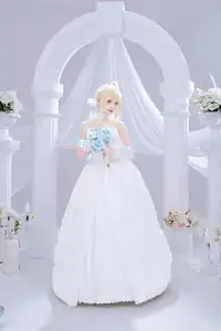 FGO Saber Bride: Shika XiaoLuLu Shines in Pristine White Wedding Dress - A Game Muse Brought to Life - image 11