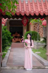 Elegant Vietnamese Beauty Amidst Ancient Architecture - image 8