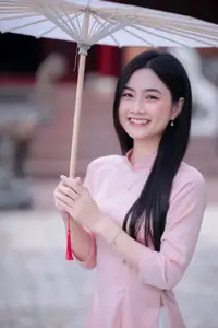 Elegant Vietnamese Beauty Amidst Ancient Architecture - image 3
