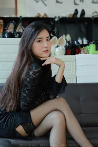 Elegant Hosiery Trends with IESS Model Xiaobao: A Closer Look at Semi-Cylinder Black Stocking Aesthetics - image 17