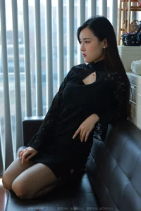 Elegant Hosiery Trends with IESS Model Xiaobao: A Closer Look at Semi-Cylinder Black Stocking Aesthetics - image 12