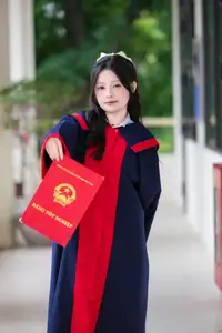 VGU No.164: VGU Student Showcases Pure Beauty in Traditional White Ao Dai - image 3