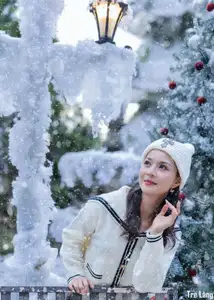 Charming Winter Girl Amidst Beautiful Christmas Snowfall - image 11