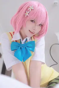Coser G44 Mengmeng: Dive into the Sweet Charm of Pink Hair Cosplay | 23P Collection - image 1