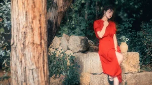 Elegant Red Dress Fashion Series - YiTuYu Art Language Vol.9294 featuring Model Rou Rou Xian Tuan Zi - image 2