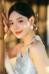 East Asian Grace: Girl in Modernized Attire and Exquisite Hair Ornament - image 11