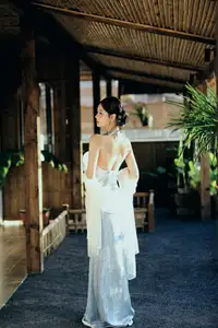 East Asian Grace: Girl in Modernized Attire and Exquisite Hair Ornament - image 4