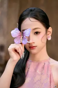 Captivating Asian Beauty Elegant Vietnamese Woman in Graceful Pink Attire - image 3