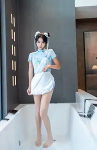 XiuRen Shi An An Alluring in Unique Blue Porcelain Cheongsam - 0017-7430948285 - image 13
