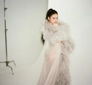 Stunning Ningning of aespa for DAZED Korea: Bold High-Fashion Editorial Featuring Iconic Shaggy Shawl and Avant-Garde Style - image 4