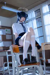 Captivating Blue Archive Misaki JK Cosplay by Coser@屿鱼 – Mystical School Uniform Charm - image 6