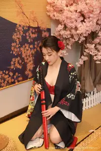 Su Yi Nuo No.10627: Captivating Traditional Grace in a Seductive Black Kimono - image 56