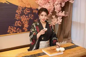 Su Yi Nuo No.10627: Captivating Traditional Grace in a Seductive Black Kimono - image 50