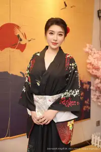 Su Yi Nuo No.10627: Captivating Traditional Grace in a Seductive Black Kimono - image 54