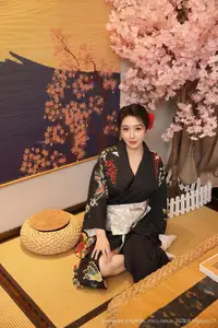 Su Yi Nuo No.10627: Captivating Traditional Grace in a Seductive Black Kimono - image 21