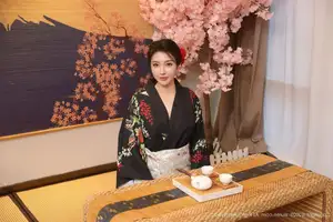 Su Yi Nuo No.10627: Captivating Traditional Grace in a Seductive Black Kimono - image 24
