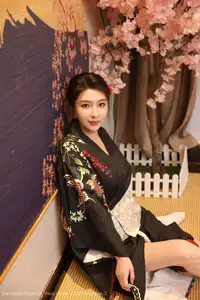 Su Yi Nuo No.10627: Captivating Traditional Grace in a Seductive Black Kimono - image 52