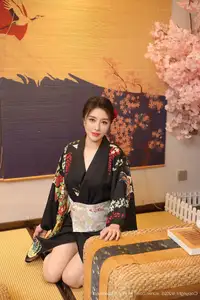Su Yi Nuo No.10627: Captivating Traditional Grace in a Seductive Black Kimono - image 55