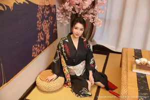 Su Yi Nuo No.10627: Captivating Traditional Grace in a Seductive Black Kimono - image 45