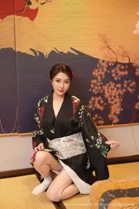 Su Yi Nuo No.10627: Captivating Traditional Grace in a Seductive Black Kimono - image 58