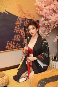 Su Yi Nuo No.10627: Captivating Traditional Grace in a Seductive Black Kimono - image 30