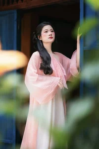 Ethereal Muse in Traditional Silk and Ancient Architecture - image 19