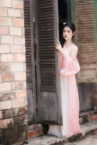 Ethereal Muse in Traditional Silk and Ancient Architecture - image 10
