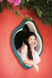 Ethereal Muse in Traditional Silk and Ancient Architecture - image 8