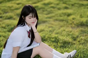 Youthful Schoolgirl in Uniform: Serene Golden Hour Beauty, a Glimpse into Nostalgic Student Life. - image 15