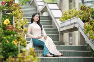Captivating Grace: Vietnamese Girl in Traditional Ao Dai Beauty 1000025136 - image 0