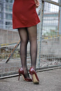 Elegant Meizi in Burgundy High Heels - IESS Chinese Model Photography Gallery - image 62