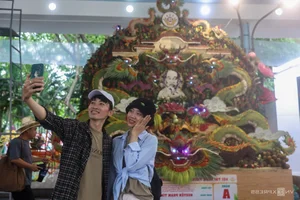 Spectacular Giant Fruit Dragon Sculpture Captivates Tourists and Locals in the Heart of Ho Chi Minh City - image 7