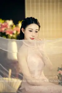 Serene Asian Beauty: Discover A Graceful Woman In A Traditional Pink Dress Amidst Blossoms. - image 2