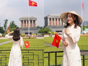 National Pride: Female Athlete Honors Independence Day in Traditional Ao Dai - image 2