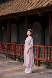 Elegant East Asian Beauty: Gentle Young Woman in Classical Traditional Attire - image 2