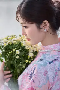 Elegant Asian Beauty: Graceful Woman in Modern Ao Dai by Serene Lakeside - image 1