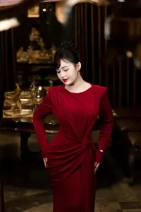 Captivating Asian Beauty: The Elegant Woman in Red with a Charming Smile and Confident Aura - image 8