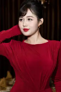 Captivating Asian Beauty: The Elegant Woman in Red with a Charming Smile and Confident Aura - image 3