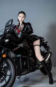 Qing Miao Vol.378: Alluring Biker Goddess in Powerful Black Leather - XingYan Star Face - image 1