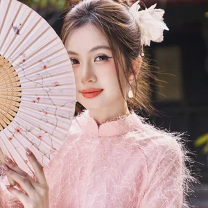 Elegant Pink Vietnamese Ao Dai - Traditional Silk Long Dress for Cultural Events and Timeless Asian Fashion - image 5