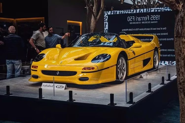 Vibrant Yellow Ferrari F50: Witness the World's Most Expensive Supercar Breaking Auction Records, Valued Over $9 Million!