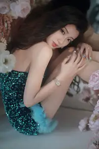 Dva Shines in Sparkling Emerald Dress: Captivating Fashion Portrait - YiTuYu Vol.8640 - image 7