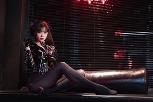 Elegant Communication Officer Cosplay by Xuan Xiao Xue Jie: Stunning Black Silk Aesthetic and Futuristic Professional Style Portrait Collection - image 23