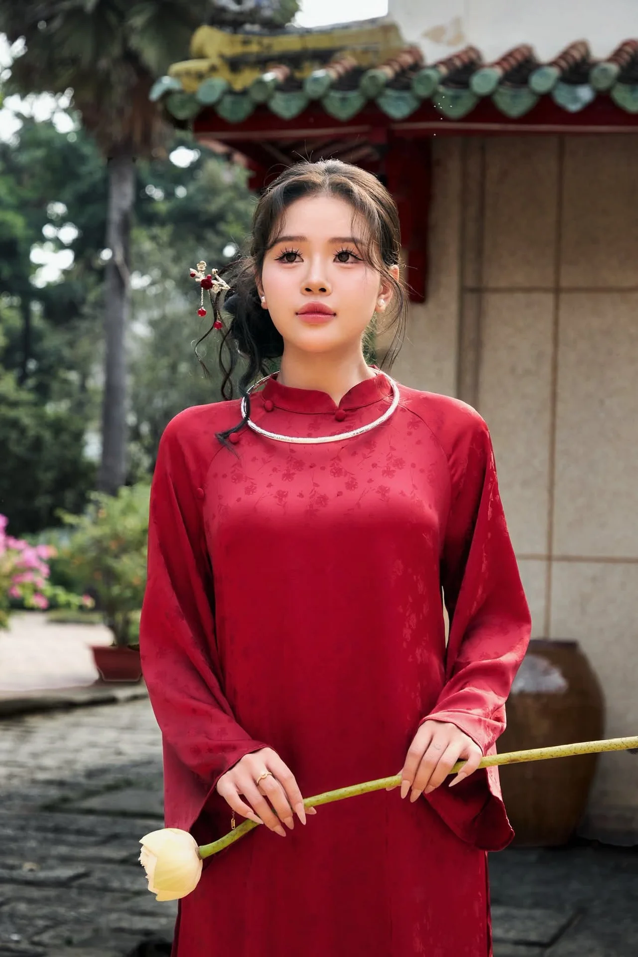 Timeless Elegance in Red Traditional Ao Dai