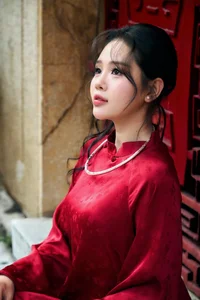 Timeless Elegance in Red Traditional Ao Dai - image 1