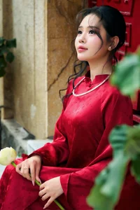 Timeless Elegance in Red Traditional Ao Dai - image 4