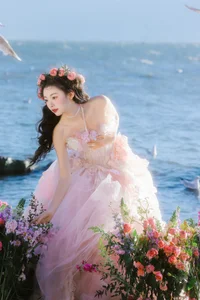 Ethereal Dali Seagull Season: Lu Li in a Pink Princess Dress - YiTuYu Art Language Vol.9308 Photography - image 7