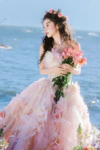 Ethereal Dali Seagull Season: Lu Li in a Pink Princess Dress - YiTuYu Art Language Vol.9308 Photography - image 1